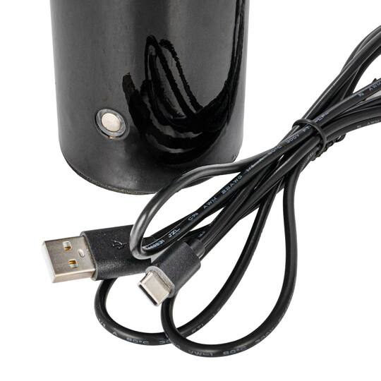 Hello Honey® 8.25" Black Round Metal LED Rechargeable Table Lamp Set, 2ct.